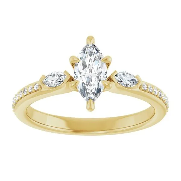 Claw-Prong Three-Stone Engagement Ring Image 3 Hudson Valley Goldsmith New Paltz, NY