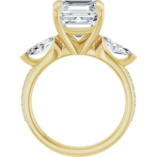 Claw-Prong Three-Stone Engagement Ring Image 2 Vulcan's Forge LLC KANSAS CITY, MO