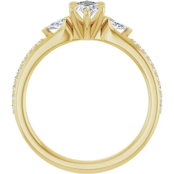 Claw-Prong Three-Stone Engagement Ring Image 2 Stuart Benjamin & Co. Jewelry Designs San Diego, CA