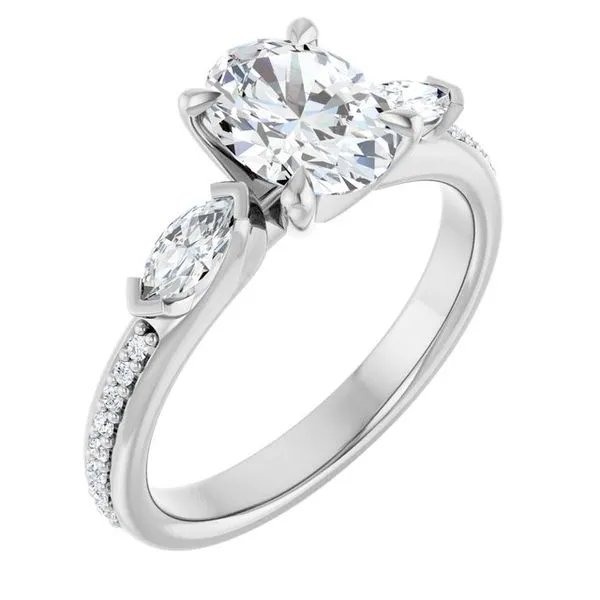 Claw-Prong Three-Stone Engagement Ring Arezzo Jewelers Elmwood Park, IL