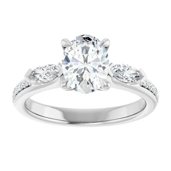 Claw-Prong Three-Stone Engagement Ring Image 3 Futer Bros Jewelers York, PA