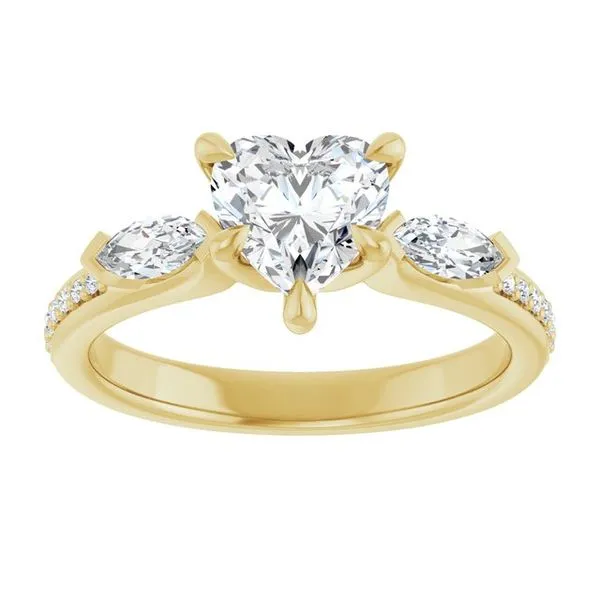 Claw-Prong Three-Stone Engagement Ring Image 3 JF Jones Jewelers Rochester, NY