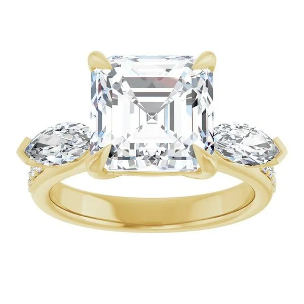 Claw-Prong Three-Stone Engagement Ring Image 3 Don's Jewelry & Design Washington, IA