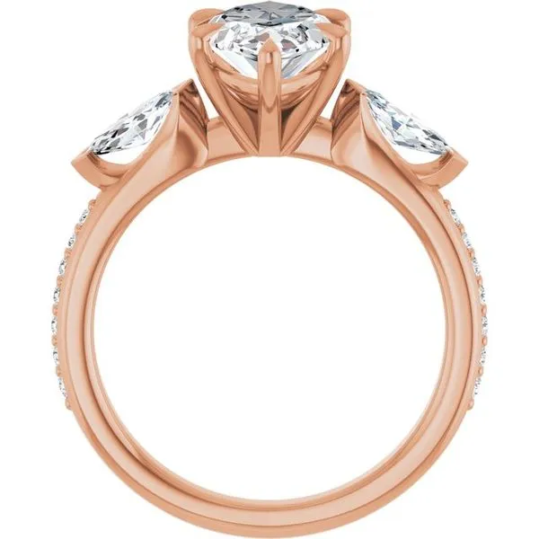 Claw-Prong Three-Stone Engagement Ring Image 2 Hudson Valley Goldsmith New Paltz, NY