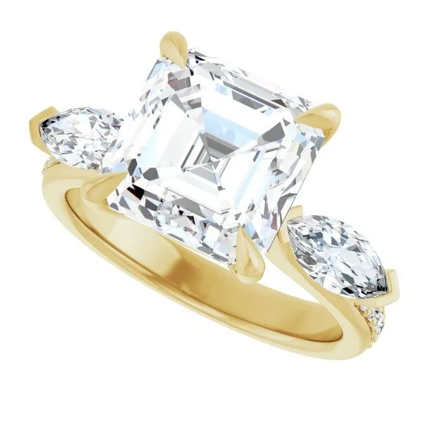 Claw-Prong Three-Stone Engagement Ring Image 5 Northwood Jewelers Northwood, OH