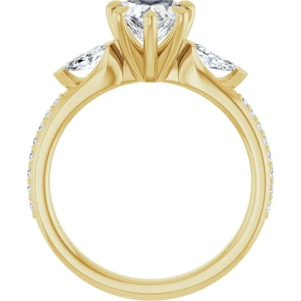 Claw-Prong Three-Stone Engagement Ring Image 2 House of Silva Wooster, OH