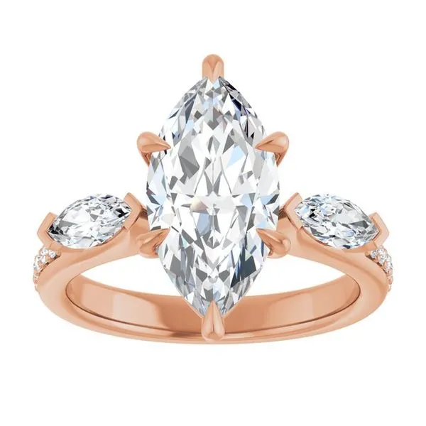 Claw-Prong Three-Stone Engagement Ring Image 3 Northwood Jewelers Northwood, OH