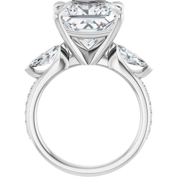 Claw-Prong Three-Stone Engagement Ring Image 2 J. Thomas Jewelers Rochester Hills, MI