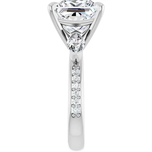 Claw-Prong Three-Stone Engagement Ring Image 4 House of Silva Wooster, OH