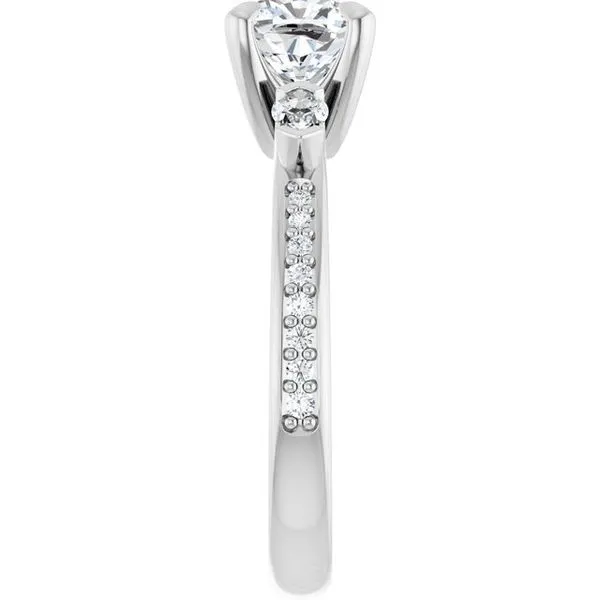 Claw-Prong Three-Stone Engagement Ring Image 4 Michael Szwed Jewelers Longmeadow, MA