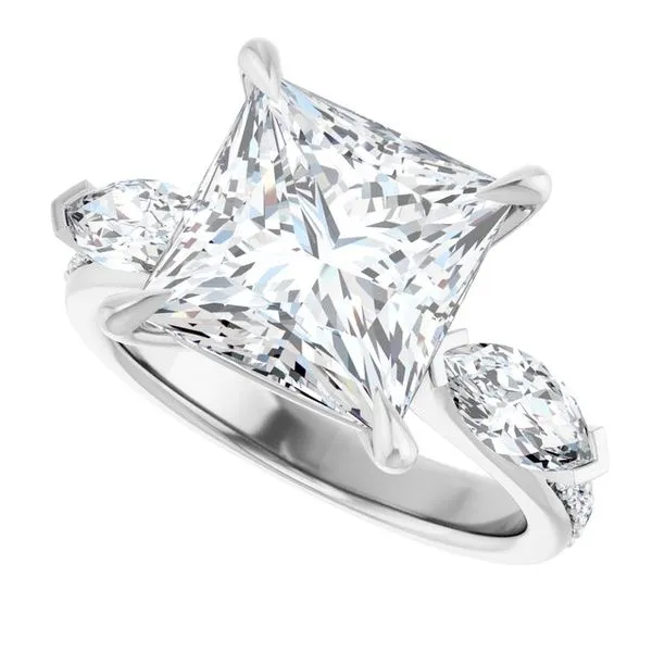 Claw-Prong Three-Stone Engagement Ring Image 5 Hudson Valley Goldsmith New Paltz, NY