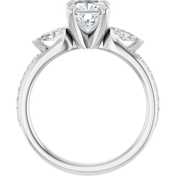 Claw-Prong Three-Stone Engagement Ring Image 2 Don's Jewelry & Design Washington, IA
