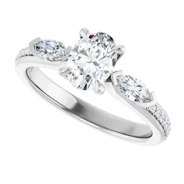 Claw-Prong Three-Stone Engagement Ring Image 5 Northwood Jewelers Northwood, OH