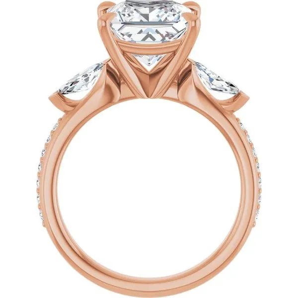 Claw-Prong Three-Stone Engagement Ring Image 2 Hudson Valley Goldsmith New Paltz, NY