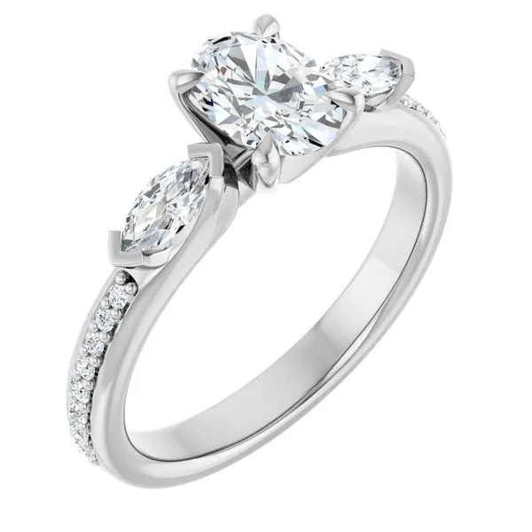 Claw-Prong Three-Stone Engagement Ring Natale Jewelers Sewell, NJ