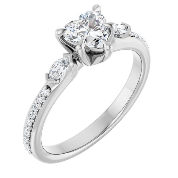 Claw-Prong Three-Stone Engagement Ring