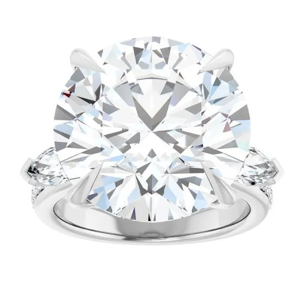 Claw-Prong Three-Stone Engagement Ring Image 3 Natale Jewelers Sewell, NJ