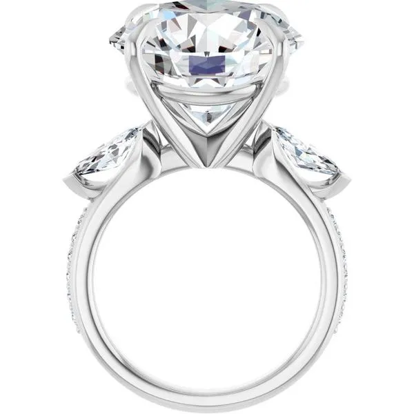 Claw-Prong Three-Stone Engagement Ring Image 2 Shipley's Fine Jewelry Hampstead, MD