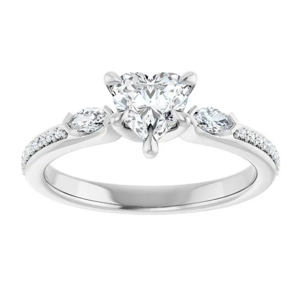 Claw-Prong Three-Stone Engagement Ring Image 3 The Jewelry Source El Segundo, CA