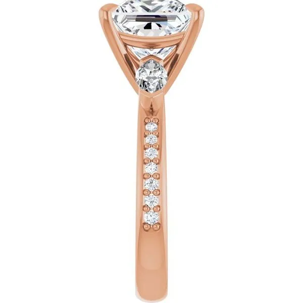 Claw-Prong Three-Stone Engagement Ring Image 4 Hudson Valley Goldsmith New Paltz, NY