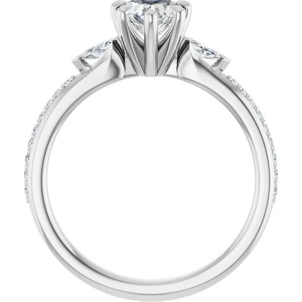 Claw-Prong Three-Stone Engagement Ring Image 2 House of Silva Wooster, OH