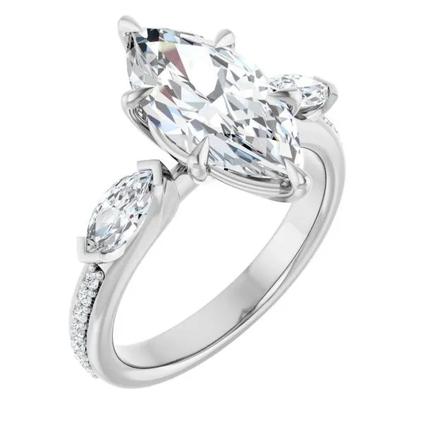 Claw-Prong Three-Stone Engagement Ring Arezzo Jewelers Elmwood Park, IL
