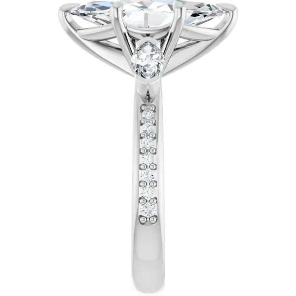 Claw-Prong Three-Stone Engagement Ring Image 4 Hudson Valley Goldsmith New Paltz, NY