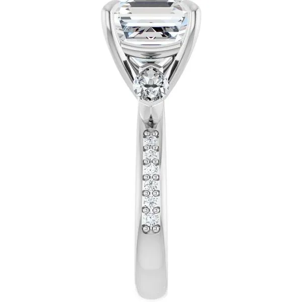 Claw-Prong Three-Stone Engagement Ring Image 4 JF Jones Jewelers Rochester, NY