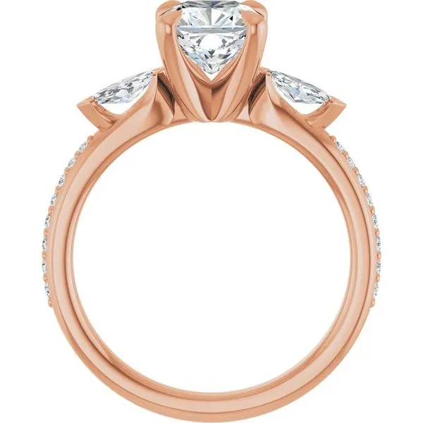 Claw-Prong Three-Stone Engagement Ring Image 2 Austin's Fine Diamonds & Jewelry Lyndhurst, NJ