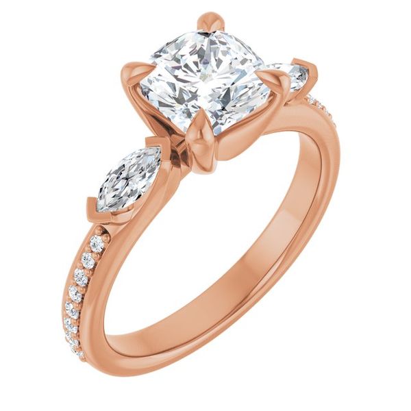 Claw-Prong Three-Stone Engagement Ring