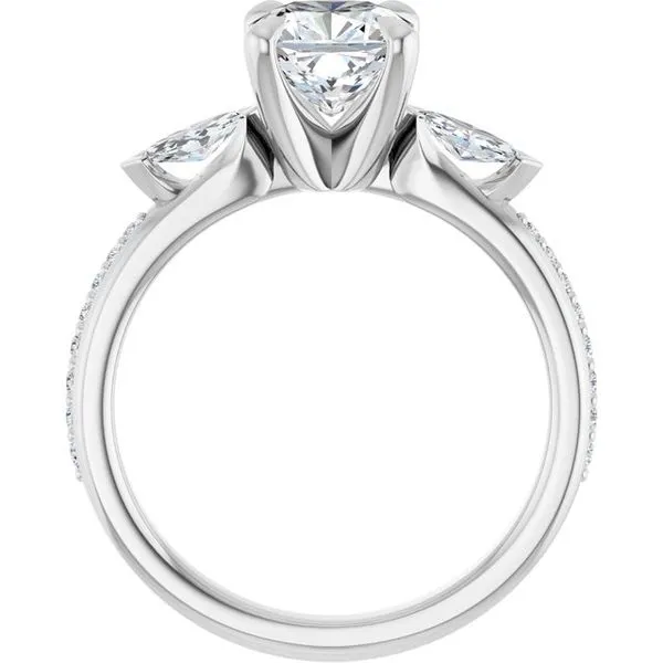 Claw-Prong Three-Stone Engagement Ring Image 2 Arezzo Jewelers Elmwood Park, IL