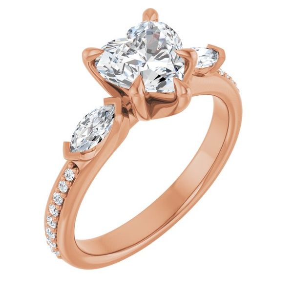 Claw-Prong Three-Stone Engagement Ring