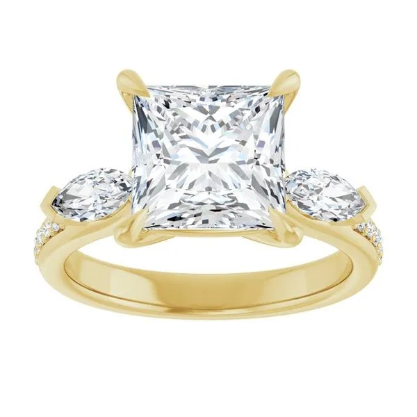 Claw-Prong Three-Stone Engagement Ring Image 3 Shipley's Fine Jewelry Hampstead, MD