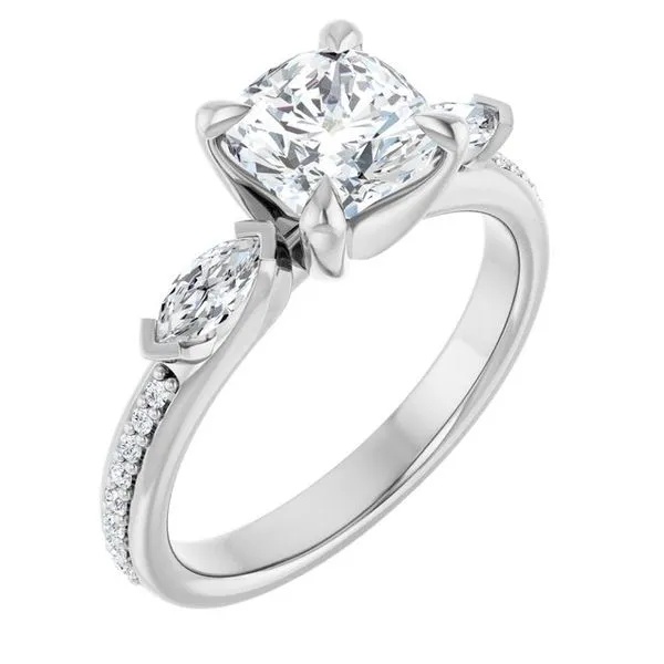Claw-Prong Three-Stone Engagement Ring Banks Jewelers Burnsville, NC
