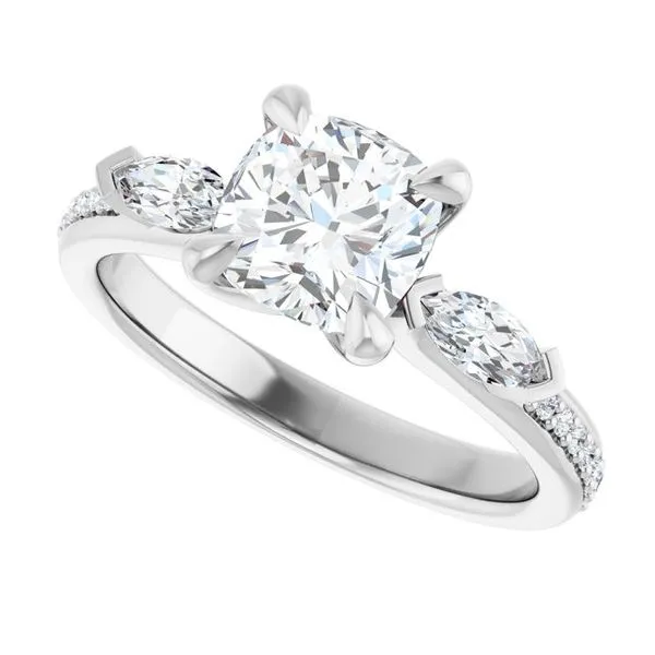 Claw-Prong Three-Stone Engagement Ring Image 5 Shipley's Fine Jewelry Hampstead, MD