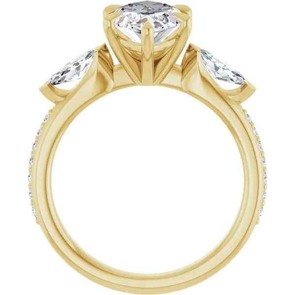 Claw-Prong Three-Stone Engagement Ring Image 2 Raleigh Diamond Fine Jewelry Raleigh, NC