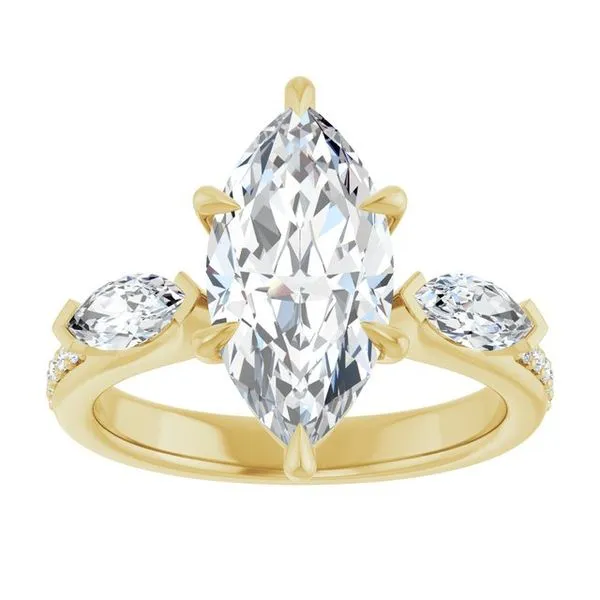 Claw-Prong Three-Stone Engagement Ring Image 3 J. Thomas Jewelers Rochester Hills, MI