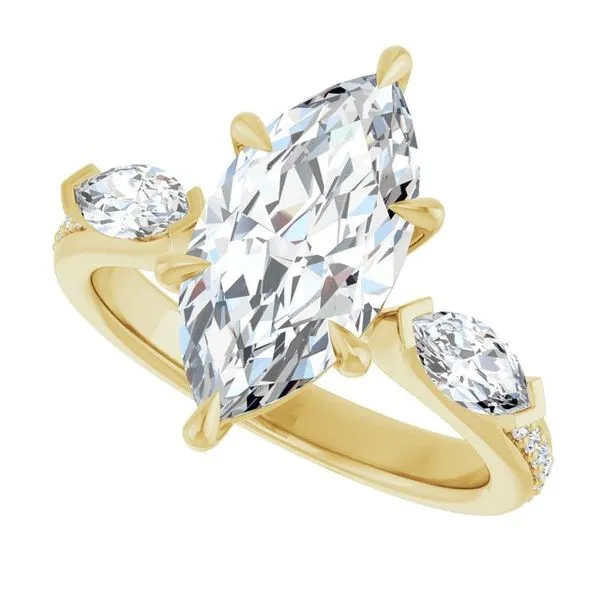 Claw-Prong Three-Stone Engagement Ring Image 5 Arezzo Jewelers Elmwood Park, IL