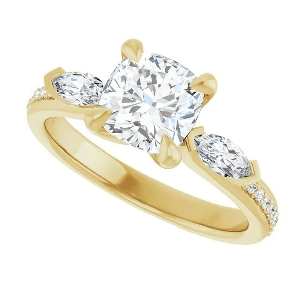 Claw-Prong Three-Stone Engagement Ring Image 5 Arezzo Jewelers Elmwood Park, IL