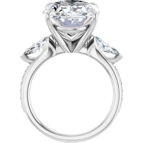 Claw-Prong Three-Stone Engagement Ring Image 2 Raleigh Diamond Fine Jewelry Raleigh, NC
