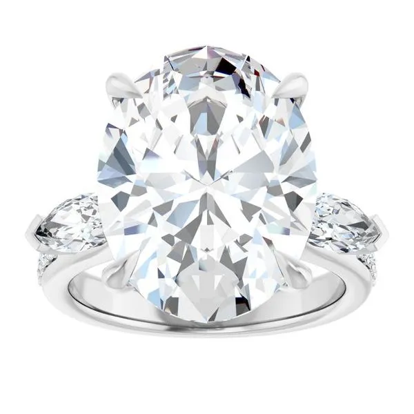 Claw-Prong Three-Stone Engagement Ring Image 3 J. West Jewelers Round Rock, TX