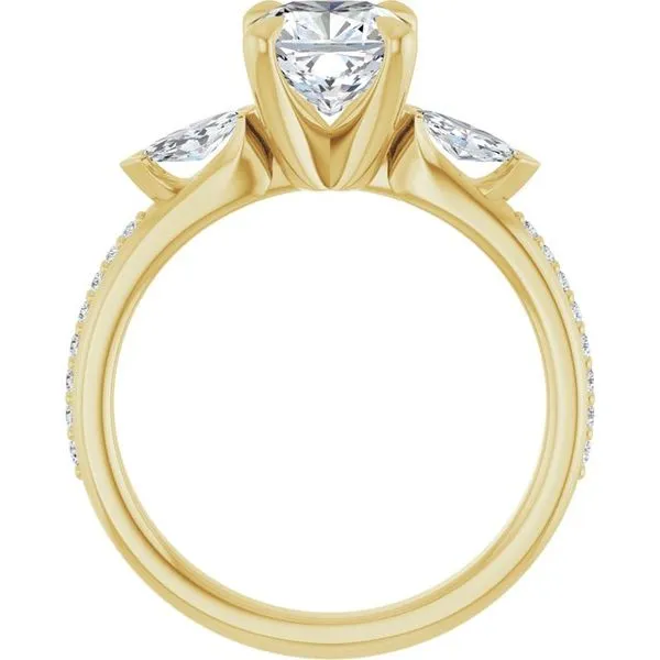 Claw-Prong Three-Stone Engagement Ring Image 2 Vulcan's Forge LLC KANSAS CITY, MO