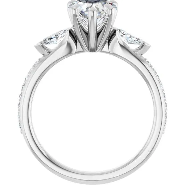 Claw-Prong Three-Stone Engagement Ring Image 2 Raleigh Diamond Fine Jewelry Raleigh, NC