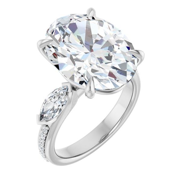 Claw-Prong Three-Stone Engagement Ring