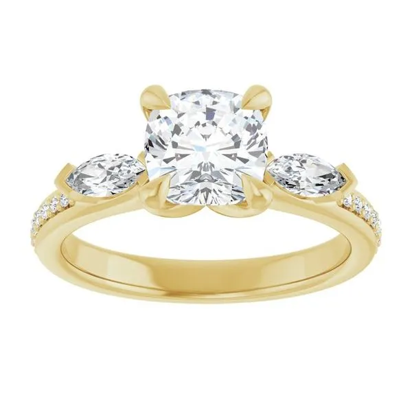 Claw-Prong Three-Stone Engagement Ring Image 3 Jimmy Smith Jewelers Decatur, AL
