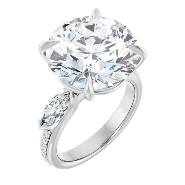 Claw-Prong Three-Stone Engagement Ring Raleigh Diamond Fine Jewelry Raleigh, NC