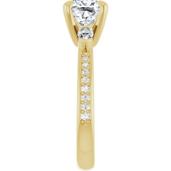 Claw-Prong Three-Stone Engagement Ring Image 4 Stuart Benjamin & Co. Jewelry Designs San Diego, CA