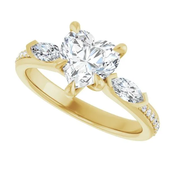 Claw-Prong Three-Stone Engagement Ring Image 5 J. West Jewelers Round Rock, TX