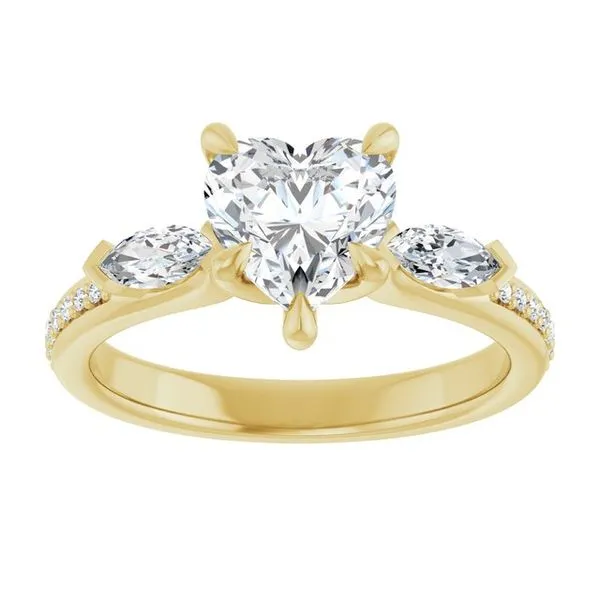 Claw-Prong Three-Stone Engagement Ring Image 3 J. Thomas Jewelers Rochester Hills, MI