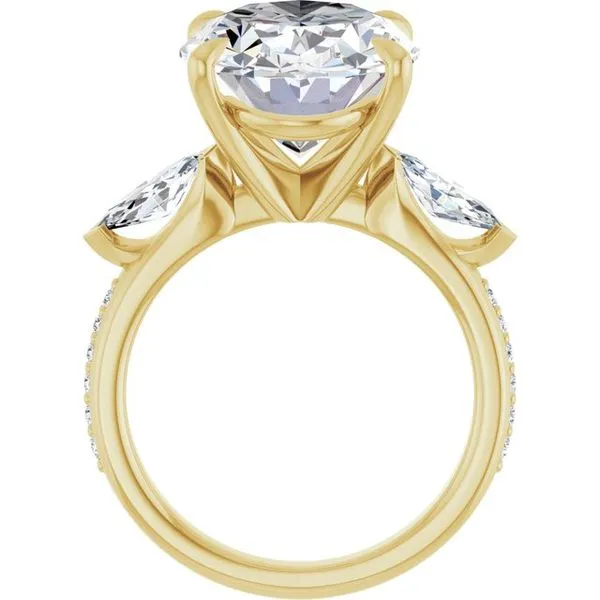 Claw-Prong Three-Stone Engagement Ring Image 2 Arezzo Jewelers Elmwood Park, IL